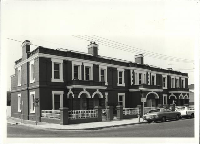 Corner elevation of building