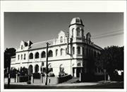 Front corner elevation of building