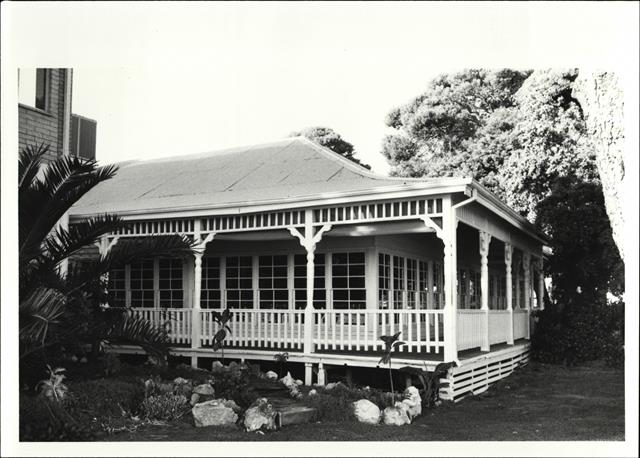 Rear elevaion of older part of building from garden