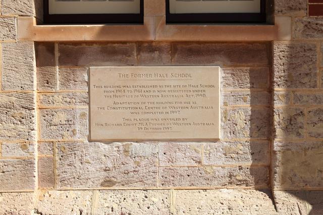 Hale School (fmr) plaque