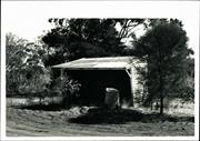 Angled front view of school shelter