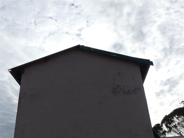 West facade - detail of timber bargeboard missing
