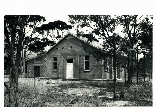 Angled front elevation of building