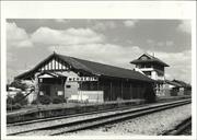 Corner elevation of former parcels office from North east
