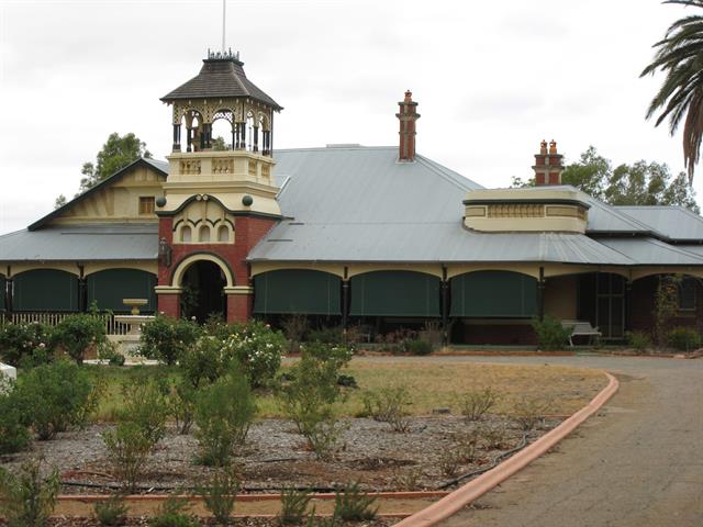 View across gardens to the house