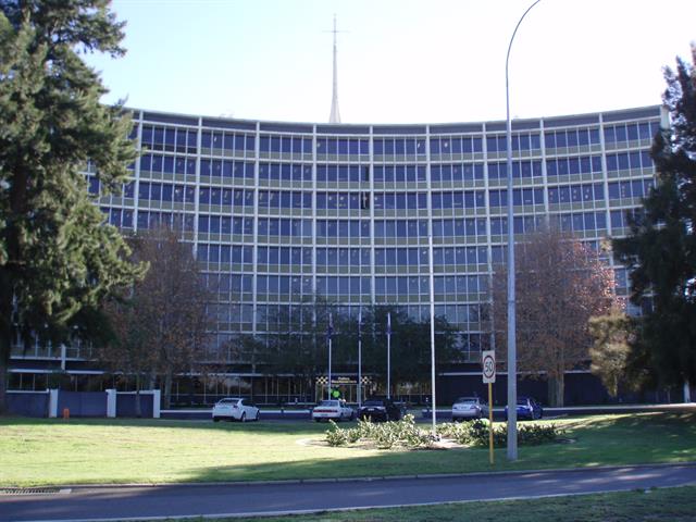 Administration building east elevation