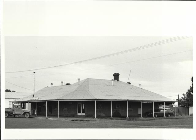Front corner elevation of building
