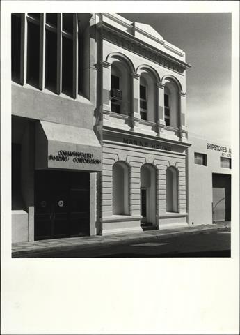 Corner elevation of façade