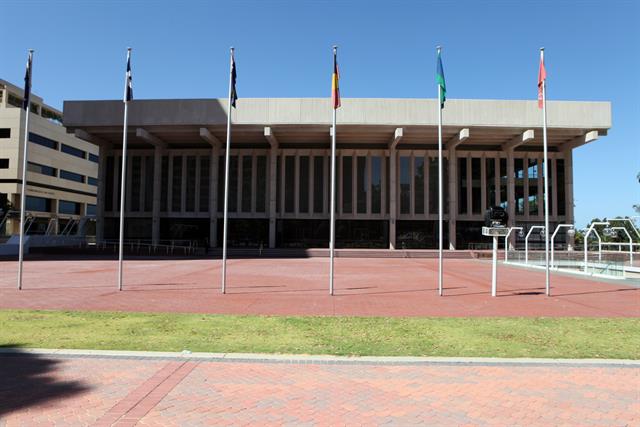 Northern-face of Perth Concert Hall, taken from Adelaide Terrace