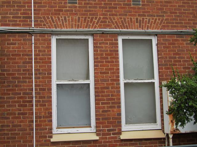 windows ground floor east elevation detail