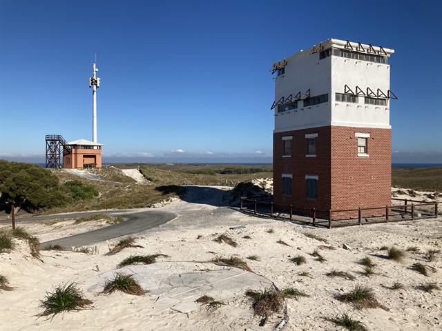 View looking west towards Signal Station (left) and BOP (right)