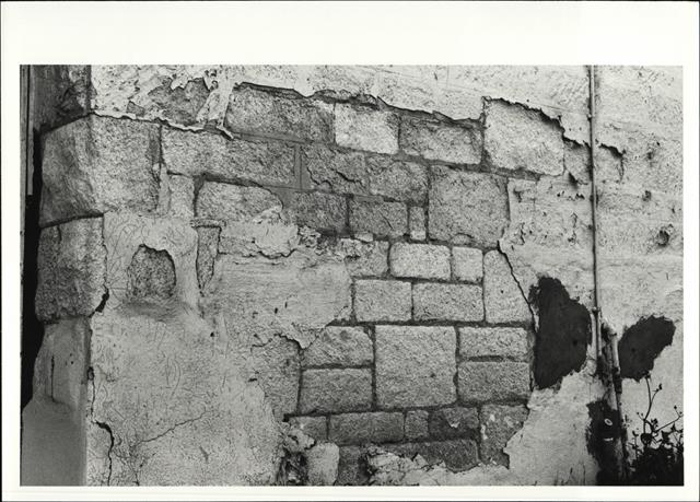 Detail of masonry of white sandstone blocks