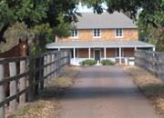 View to house down driveway