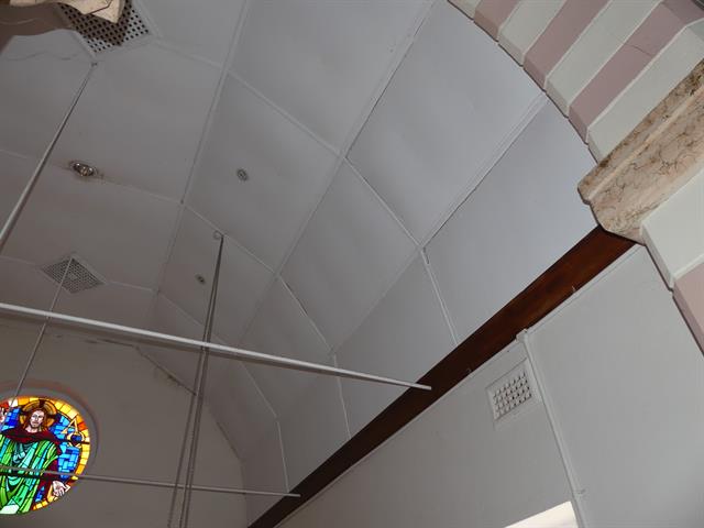 Sacristy south end - ceiling damage2