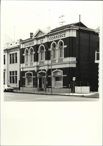 Corner elevation of building