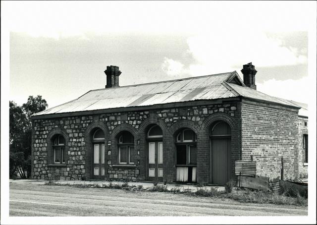 Angled front elevation of building