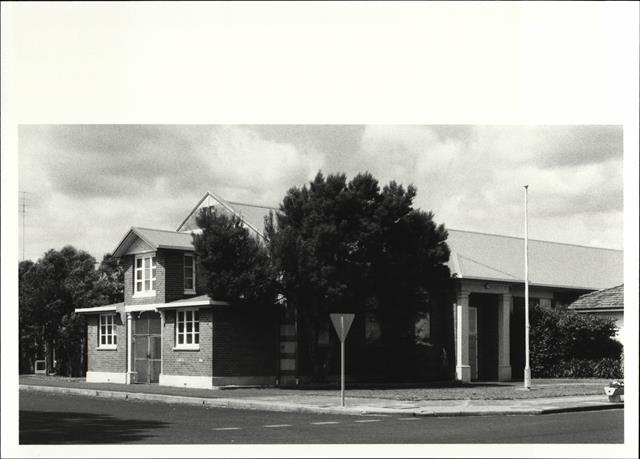 Corner elevation of town hall