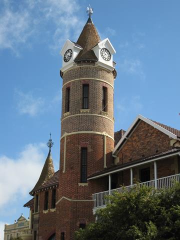 Clock tower showing 1895 & 1901 stages of development
