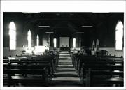 Interior view, pews in foreground, St Matthew's Anglican Church in Boulder