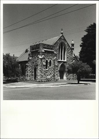 Front corner elevation of church