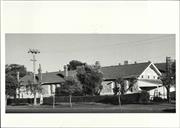 Angled front elevation of building