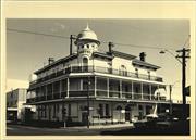 Front corner elevation of building