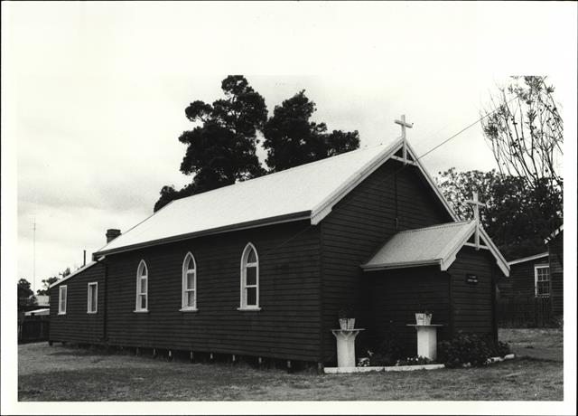 Corner elevation of building (alternative angle)