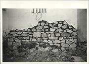 Detail of the white sandstone rubble walling in a cell block. Old Gaol in Cue