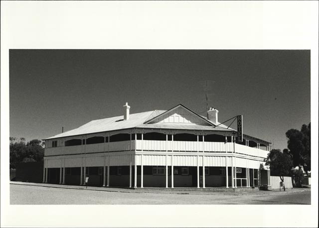 Front corner elevation of building