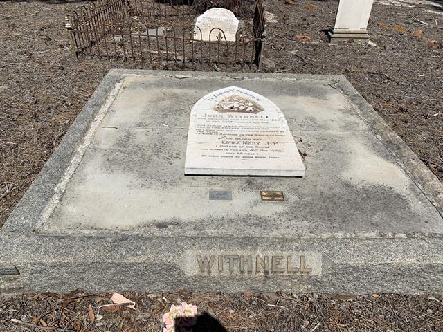 South Cemetery - Grave of John Withnell d.1898 & Emma Mary Withnell d.1928