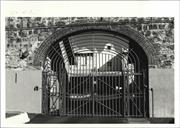 Detail of gate in perimiter wall from interior