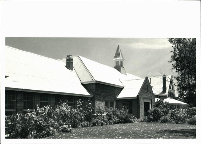 Angled elevation of East frontage of school building