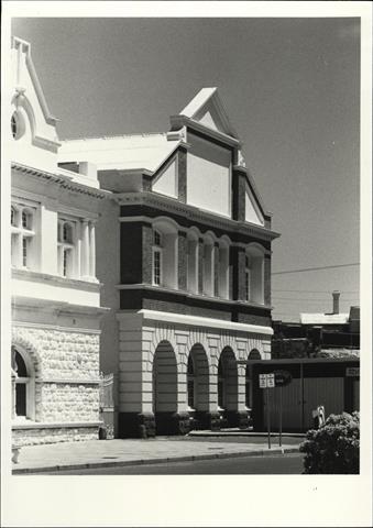 Corner elevation of building