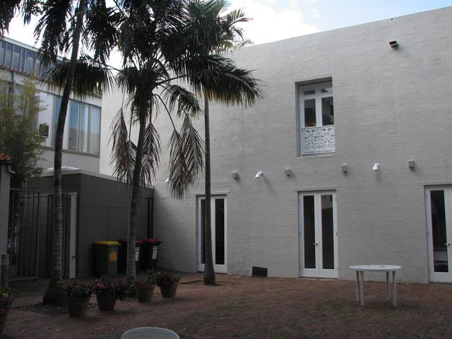 View of west elevation and courtyard