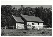 Angled left side elevation of church