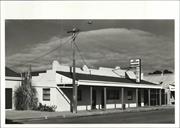 Angled front elevation of building