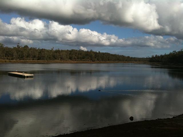 View across the Lake showing diving platform