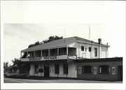 Angled front elevation of building