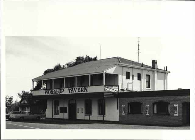 Angled front elevation of building