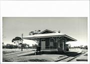 Left corner elevation of station platform from tracks