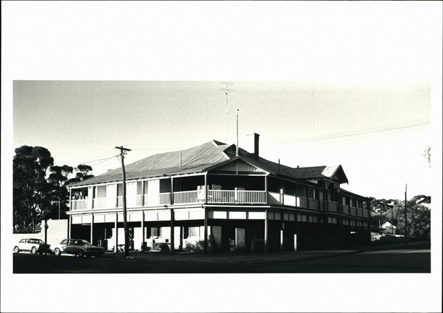 Front corner elevation of building