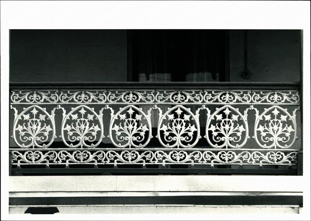 View of balcony railing ironwork