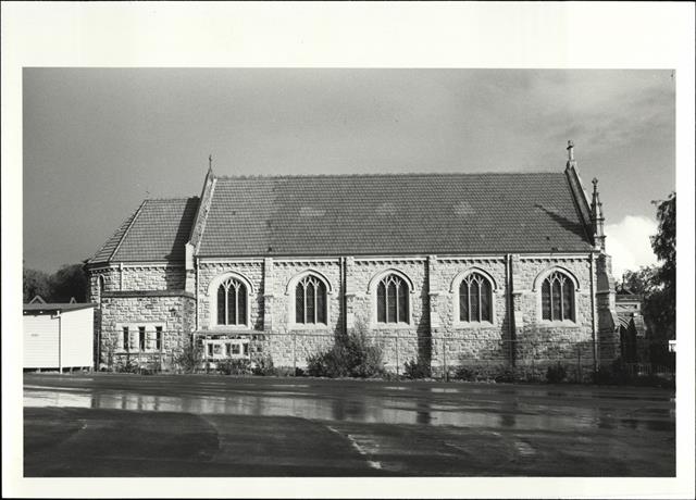 North side elevation of church