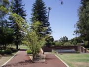 Park entrance, AIDS memorial to right