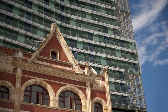 Close up view of the Bairds and Gordon Stephenson Tower