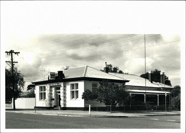 Front corner elevation of building