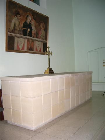 Interior showing altar in the east and 'Madonna of the Sunset' painting