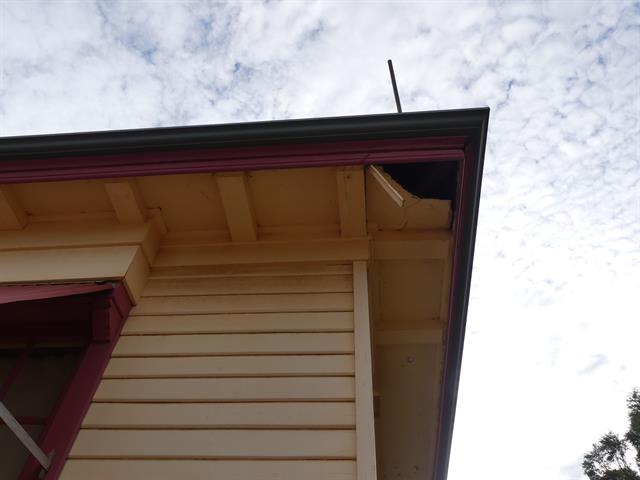 South west corner - damage to eaves