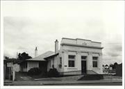 Angled front elevation of building