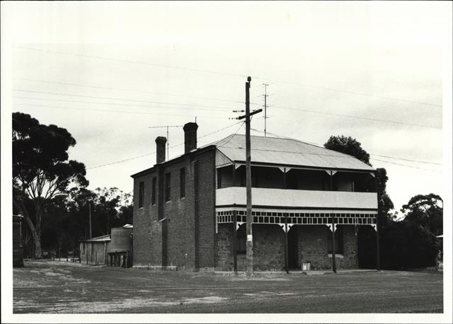 Angled front elevation of building